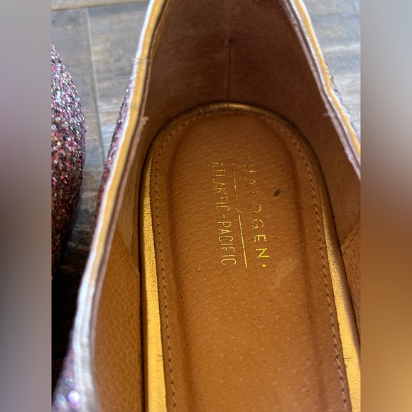 Halogen x Atlantic Pacific Anastasia Pink Sparkle Pointed Toe Mary Jane Flats 10 - Picture 6 of 8